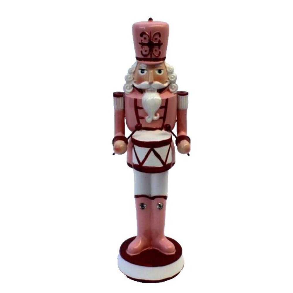 New Pink / Red Nutcrackers Toy Solider Drumming Christmas Room Decor Figure